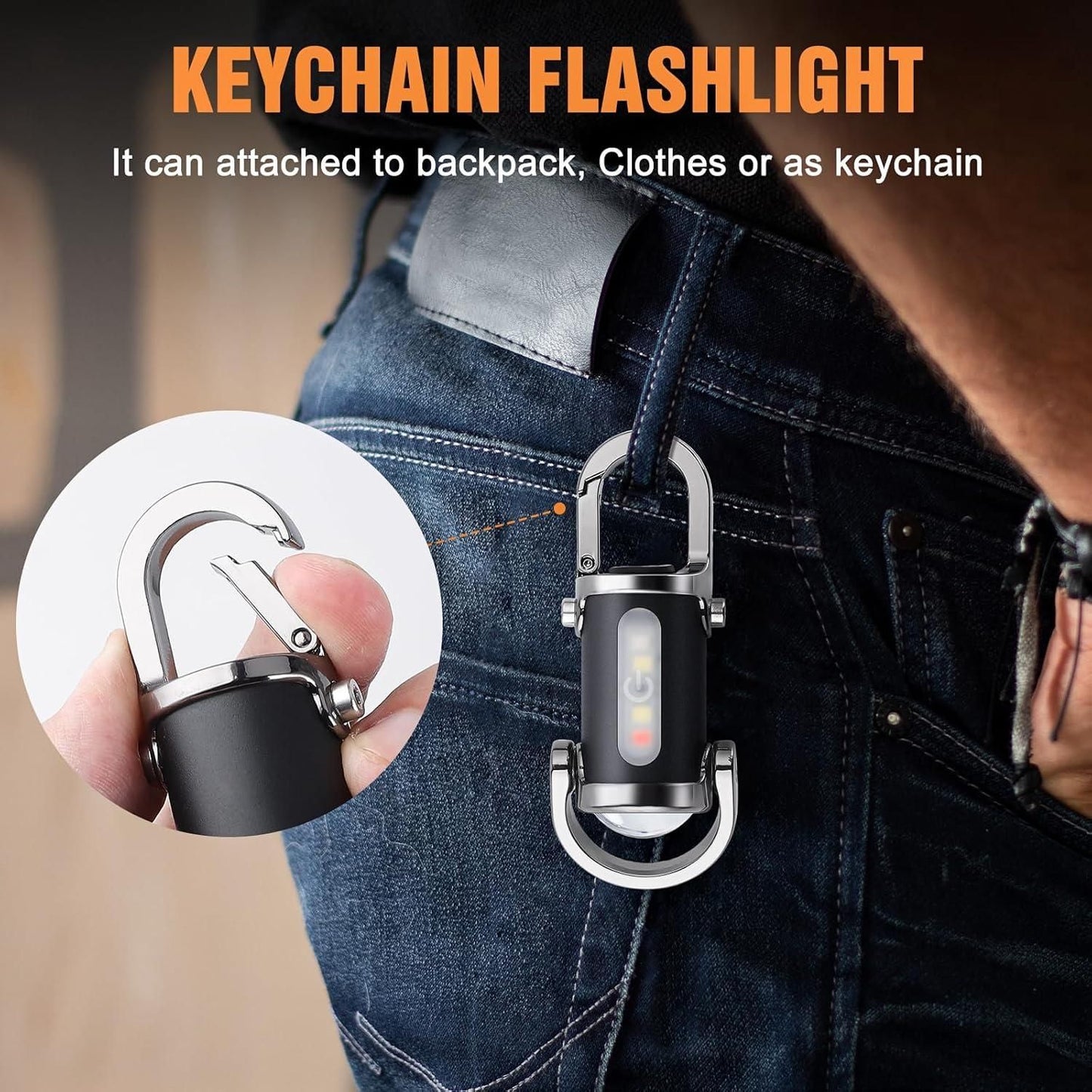 Rechargeable Keychain Flashlight.