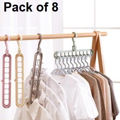 Space-Saving Hangers,(Multicolor, Pack Of 8)