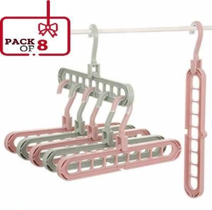 Space-Saving Hangers,(Multicolor, Pack Of 8)