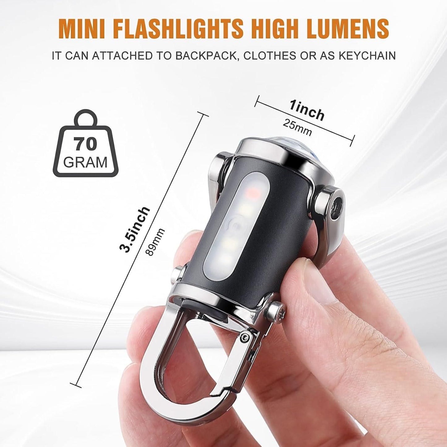 Rechargeable Keychain Flashlight.